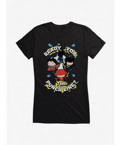 DC Comics Chibi Justice League Punch Line Girls T-Shirt $9.56 T-Shirts
