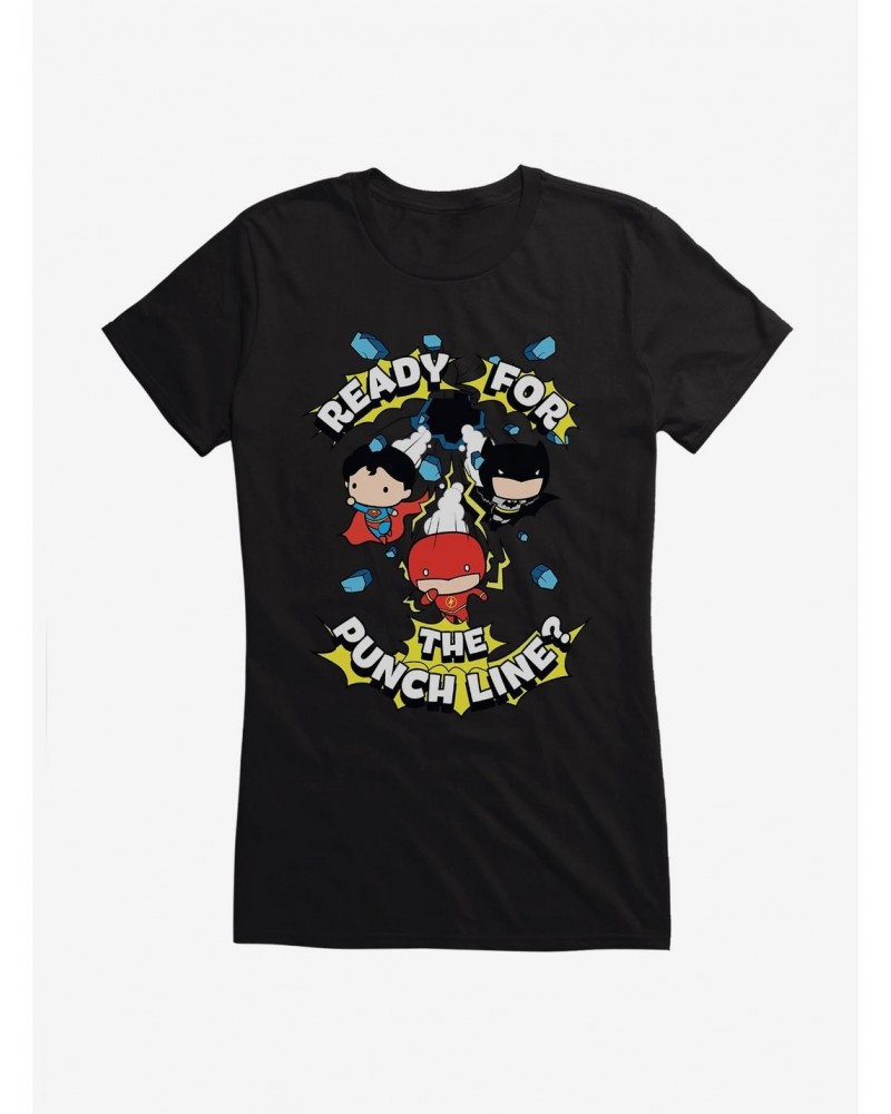 DC Comics Chibi Justice League Punch Line Girls T-Shirt $9.56 T-Shirts