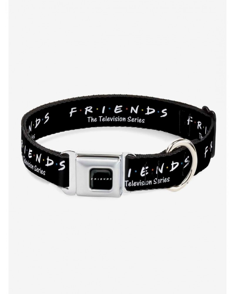 Friends The Television Series Logo Black White Multicolor Seatbelt Buckle Dog Collar $11.45 Pet Collars