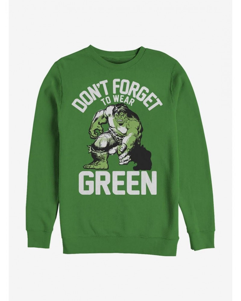 Marvel The Hulk Wear Green Crew Sweatshirt $9.45 Sweatshirts