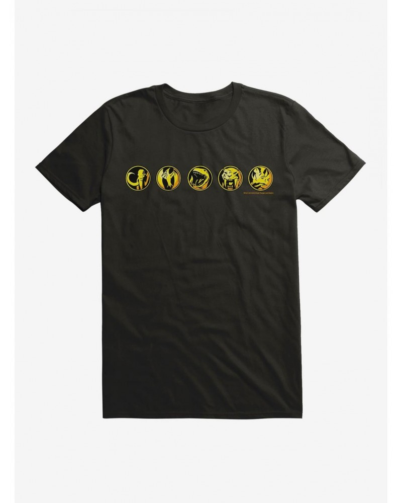 Mighty Morphin Power Rangers Morph Gold Symbols T-Shirt $6.12 T-Shirts
