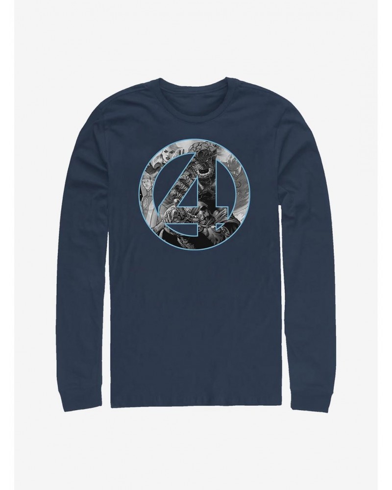 Marvel Fantastic Four Four Badge Long-Sleeve T-Shirt $13.16 T-Shirts