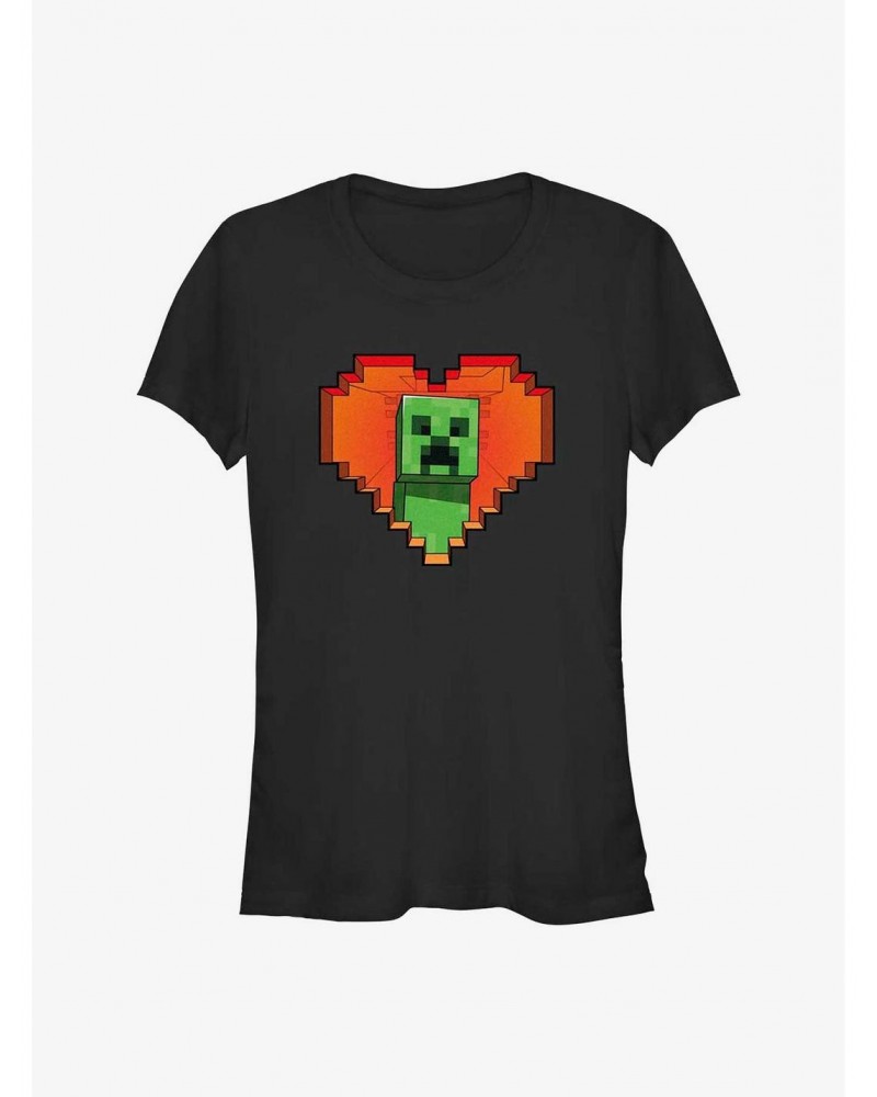 Minecraft Creeper Valentine Girls T-Shirt $8.17 T-Shirts
