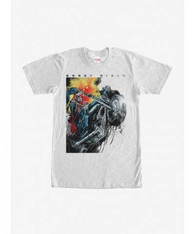 Marvel Ghost Rider Paint Splatter Print T-Shirt $9.37 T-Shirts