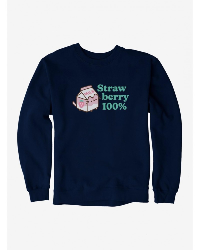Pusheen Sips Strawberry 100 Percent Sweatshirt $12.69 Sweatshirts