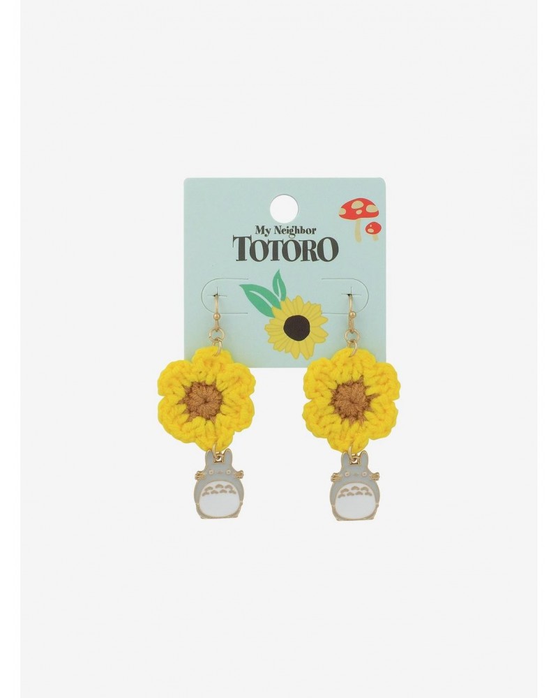 Studio Ghibli My Neighbor Totoro Crochet Flower Drop Earrings $4.77 Earrings