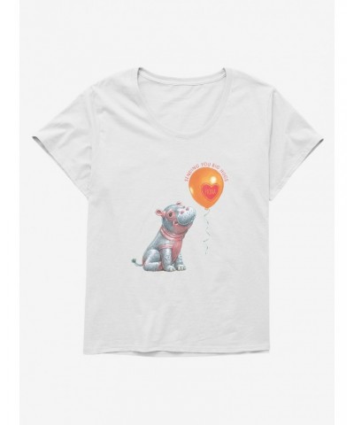 Fiona The Hippo Valentine's Day Heart Balloon Girls T-Shirt Plus Size $10.64 T-Shirts