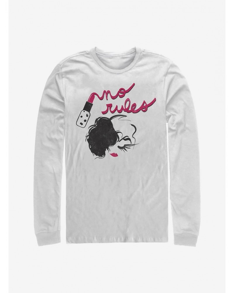 Disney Cruella No Rules In Lipstick Long-Sleeve T-Shirt $15.46 T-Shirts