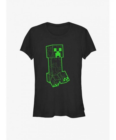 Minecraft Neon Creeper Girls T-Shirt $8.96 T-Shirts