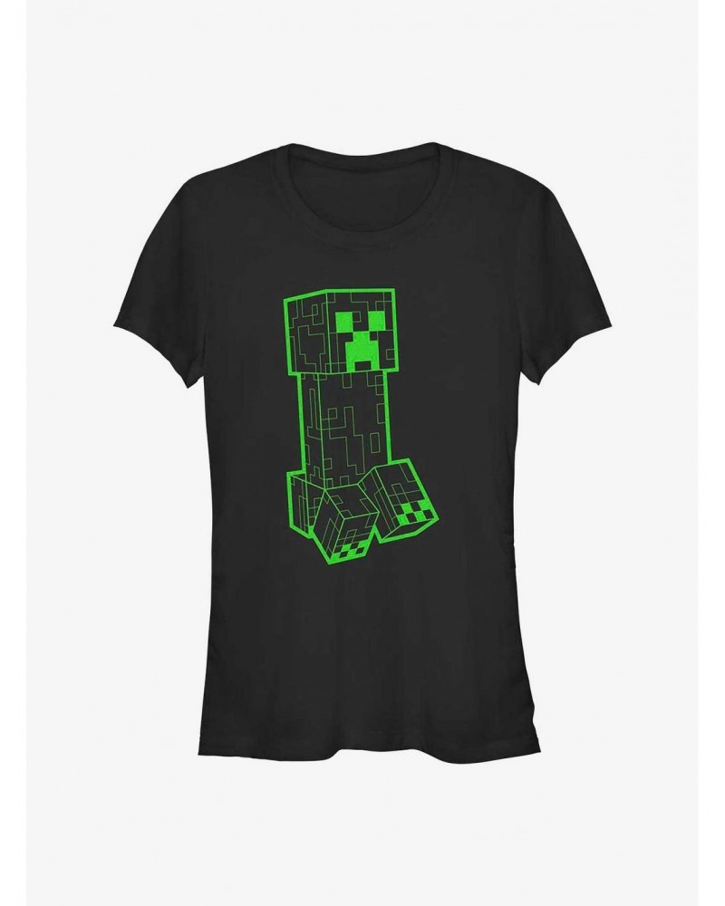 Minecraft Neon Creeper Girls T-Shirt $8.96 T-Shirts