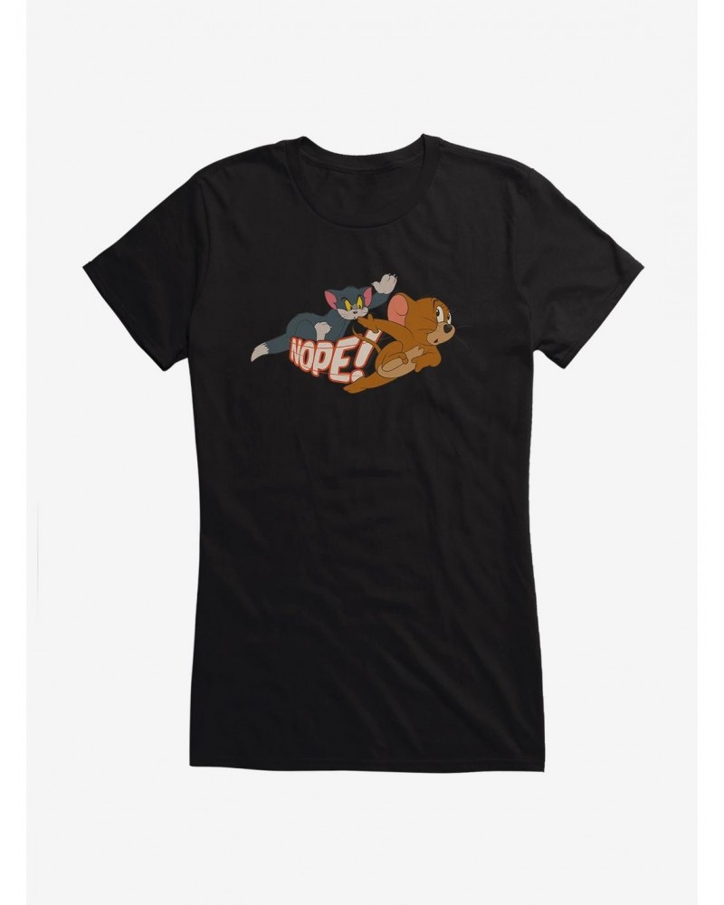 Tom And Jerry Jerry On The Go Girls T-Shirt $7.57 T-Shirts