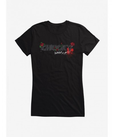 Chucky Wanna Play Girls T-Shirt $11.21 T-Shirts