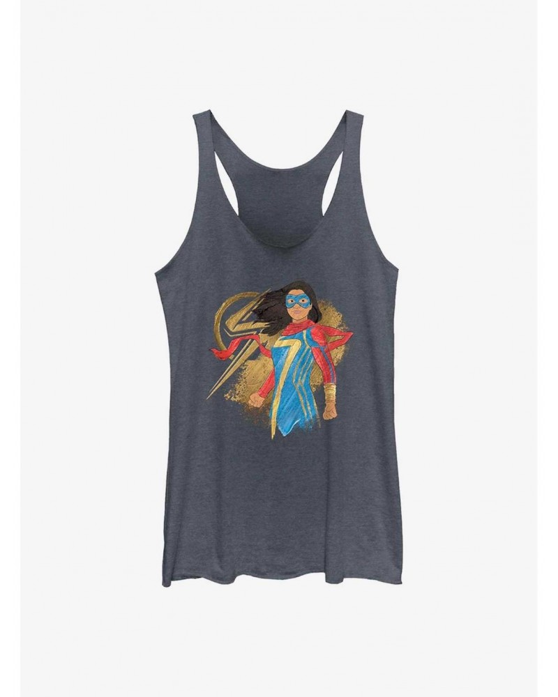 Marvel Ms. Marvel Portrait GIrls Raw Edge Tank $9.12 Tanks