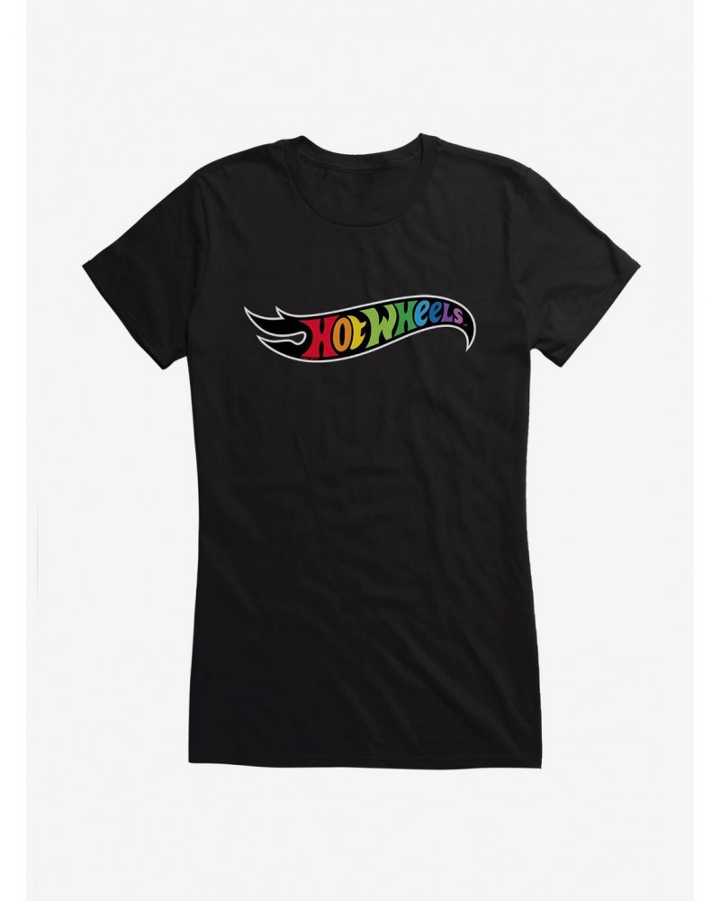 Hot Wheels Pride Rainbow Letters Logo T-Shirt $7.17 T-Shirts