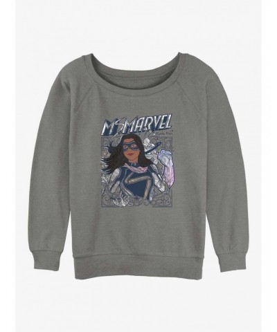 Marvel Ms. Marvel Doodle Kamala Girls Slouchy Sweatshirt $11.22 Sweatshirts