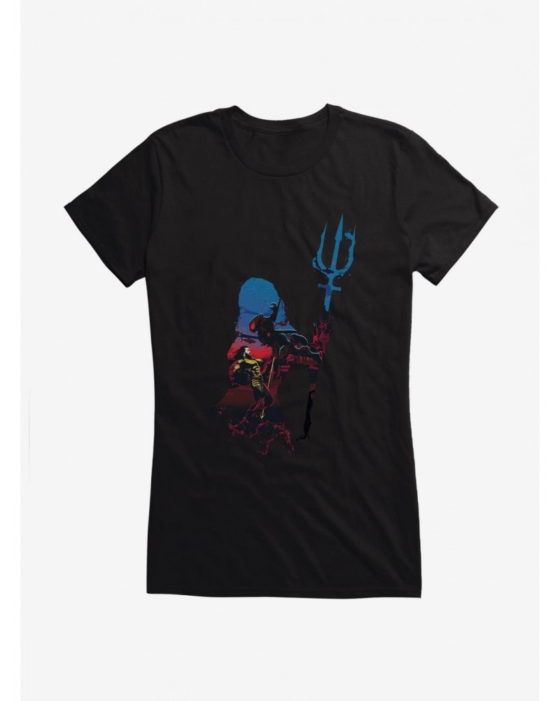 DC Comics Aquaman Silhouette Girls T-Shirt $9.36 T-Shirts