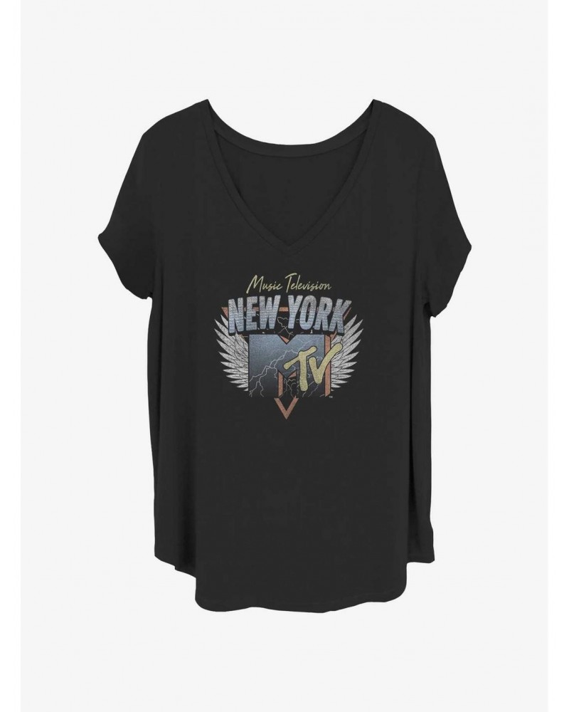 MTV Lightning Wings Logo Girls T-Shirt Plus Size $11.56 T-Shirts