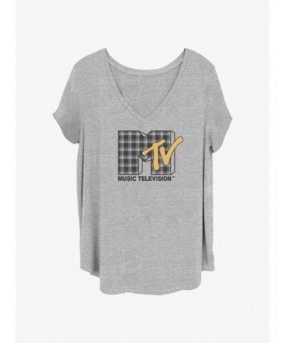 MTV Plaid Logo Girls T-Shirt Plus Size $9.02 T-Shirts