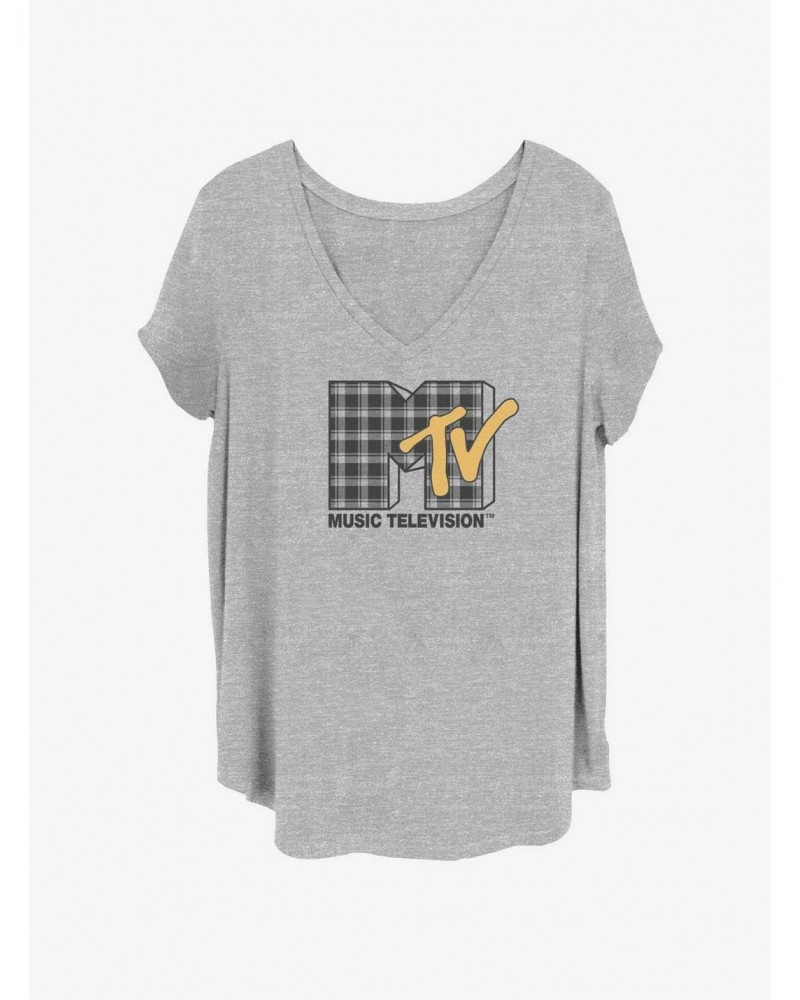 MTV Plaid Logo Girls T-Shirt Plus Size $9.02 T-Shirts