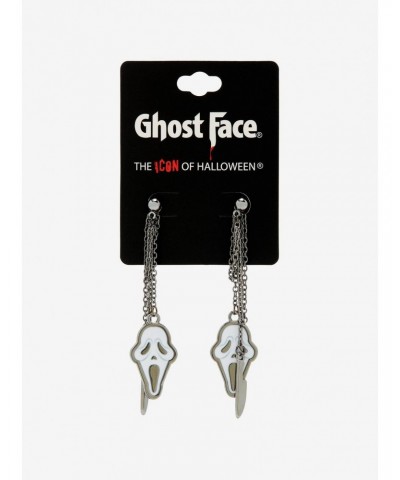 Scream Ghost Face Knife Front/Back Stud Earrings $3.92 Earrings