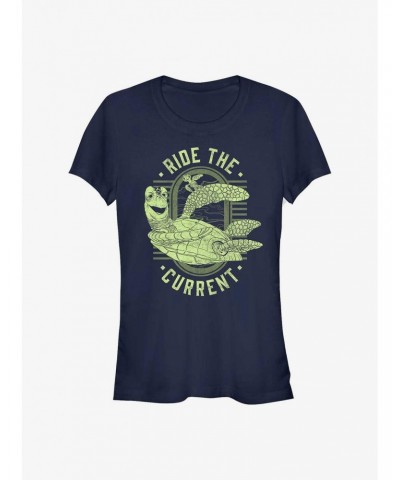 Disney Pixar Finding Nemo Earth Day Crush and Squirt Ride The Current Girls T-Shirt $8.57 T-Shirts