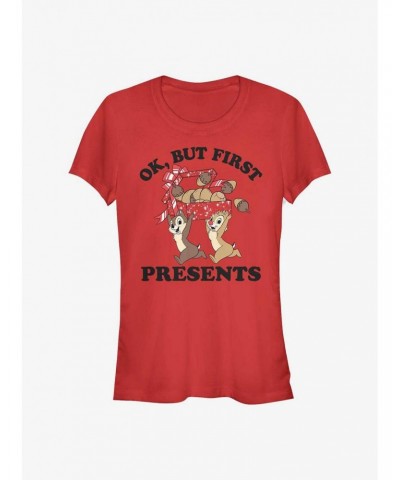 Disney Chip And Dale Ok But First Presents Girls T-Shirt $9.96 T-Shirts