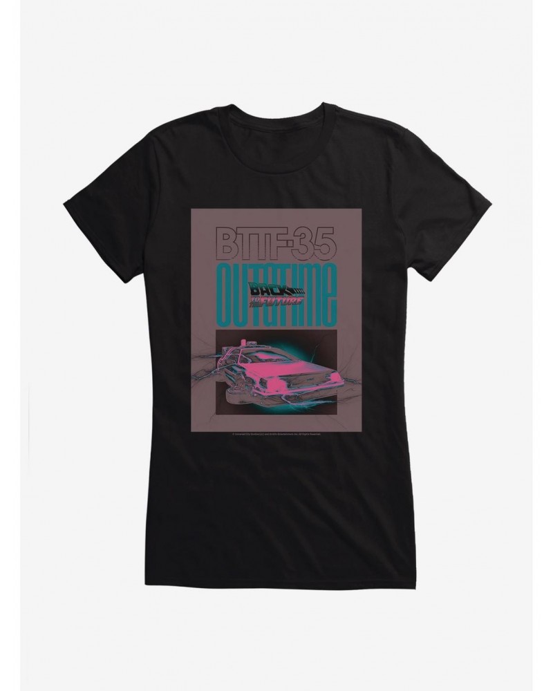 Back To The Future DeLorean Out Of Time Girls T-Shirt $8.57 T-Shirts