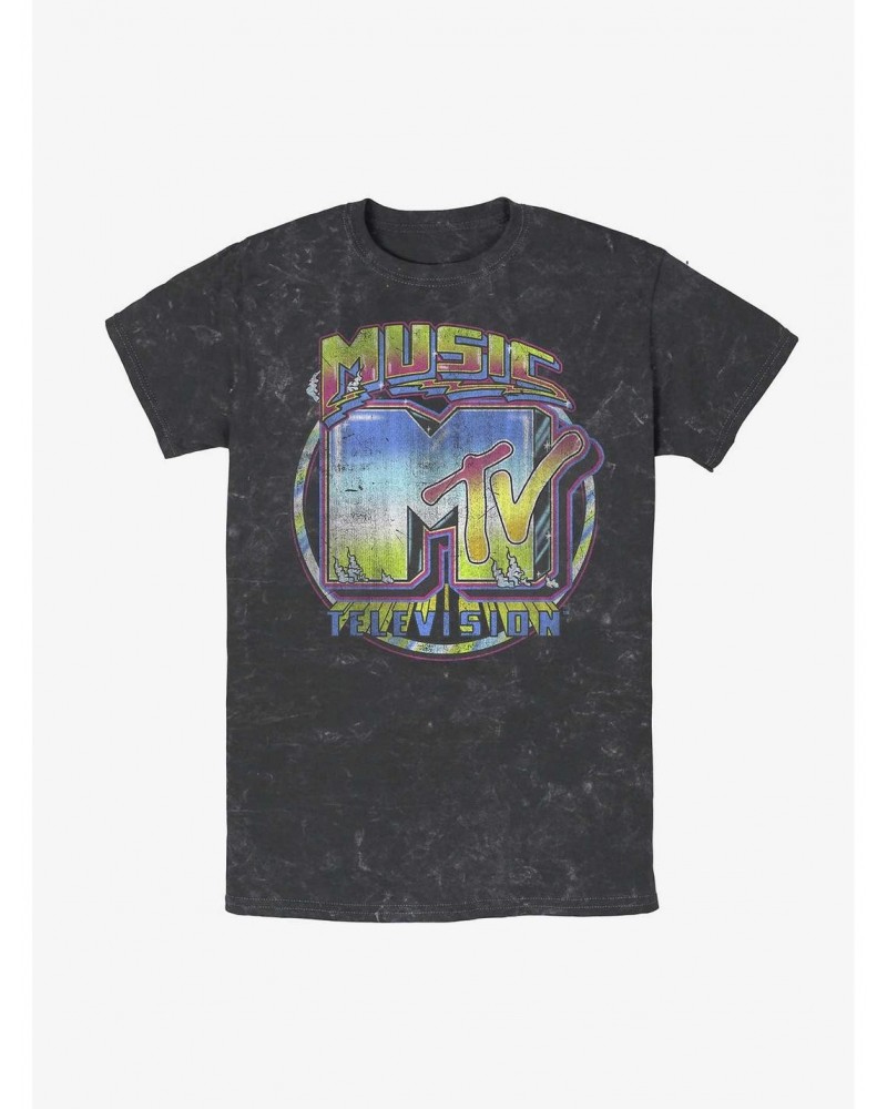 MTV Chrome Logo Mineral Wash T-Shirt $6.42 T-Shirts