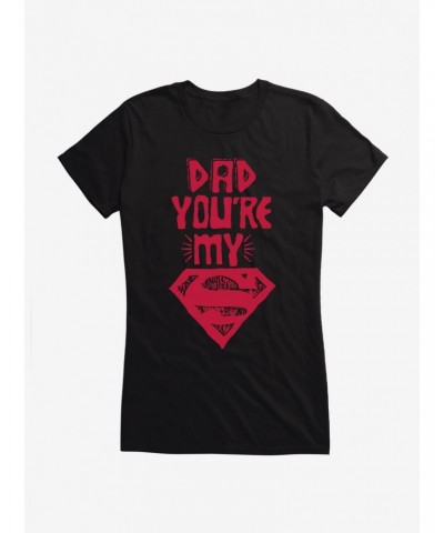 DC Comics Superman Dad Is My Hero Girls T-Shirt $8.37 T-Shirts