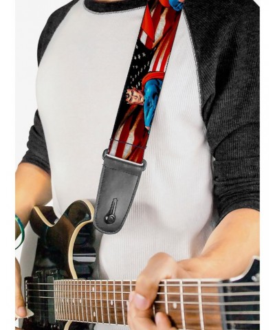DC Comics Superman Poses American Flag Guitar Strap $7.97 Guitar Straps
